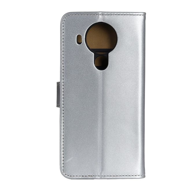 Nokia 5.4 Handy Hülle - Classic II Leder Bookcover Series - silber