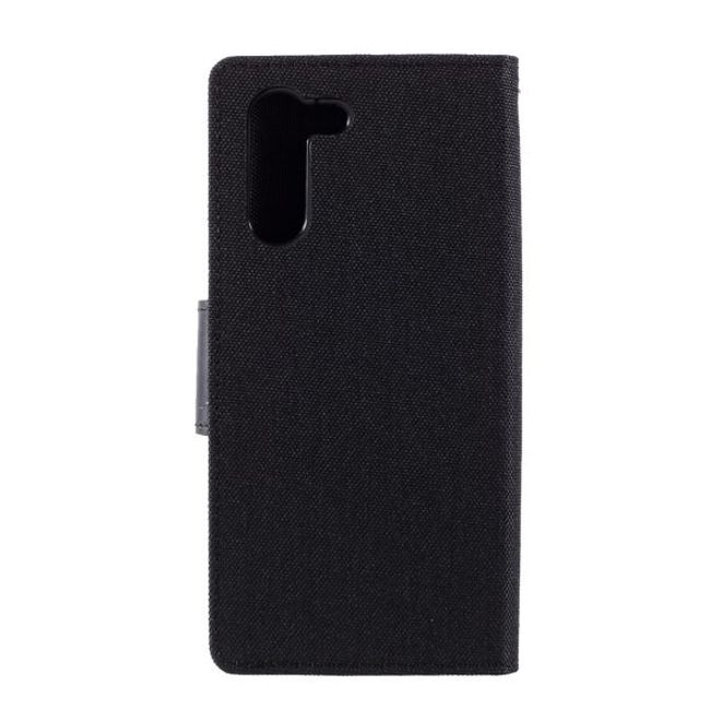 Goospery - Samsung Galaxy S21+ Hülle - Leder/Stoff Case - Canvas Diary Series - schwarz