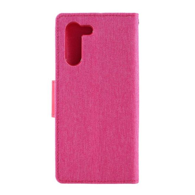 Goospery - Samsung Galaxy S21+ Hülle - Leder/Stoff Case - Canvas Diary Series - pink