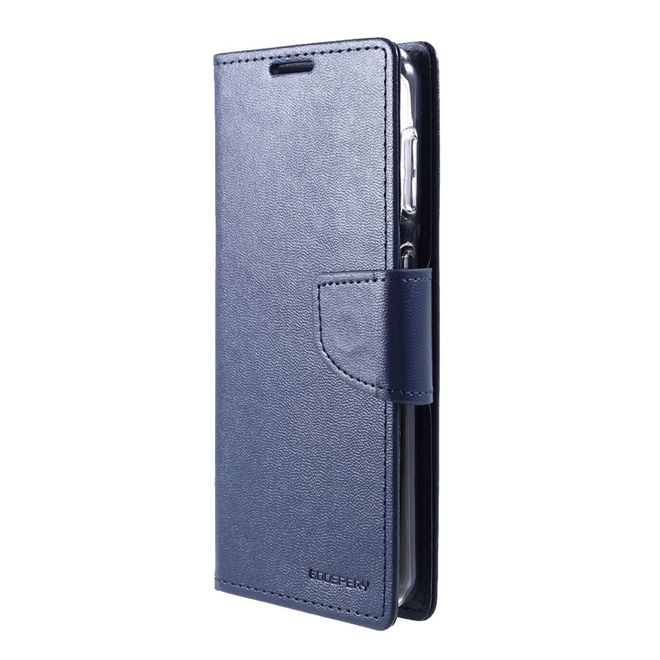 Goospery - Samsung Galaxy S21+ Hülle - Leder Bookcover - Bravo Diary Series - navy
