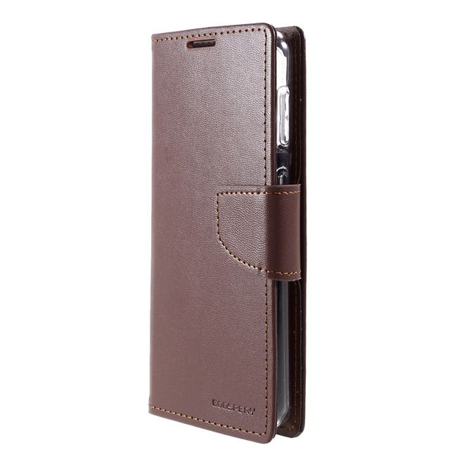 Goospery - Samsung Galaxy S21+ Hülle - Leder Bookcover - Bravo Diary Series - braun