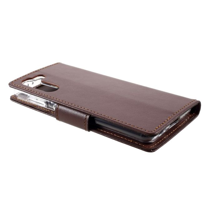 Goospery - Samsung Galaxy S21+ Hülle - Leder Bookcover - Bravo Diary Series - braun
