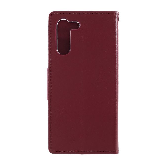 Goospery - Samsung Galaxy S21+ Hülle - Leder Bookcover - Bravo Diary Series - weinrot