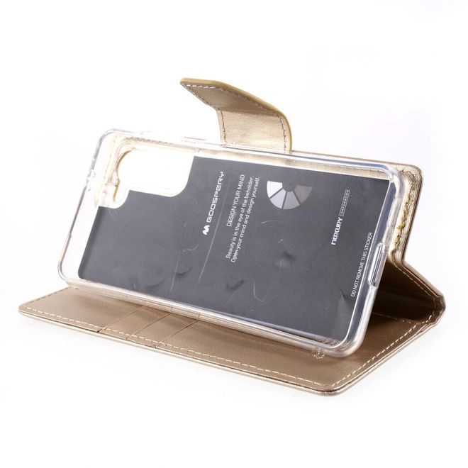 Goospery - Samsung Galaxy S21+ Hülle - Leder Bookcover - Bravo Diary Series - gold