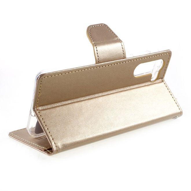 Goospery - Samsung Galaxy S21+ Hülle - Leder Bookcover - Bravo Diary Series - gold