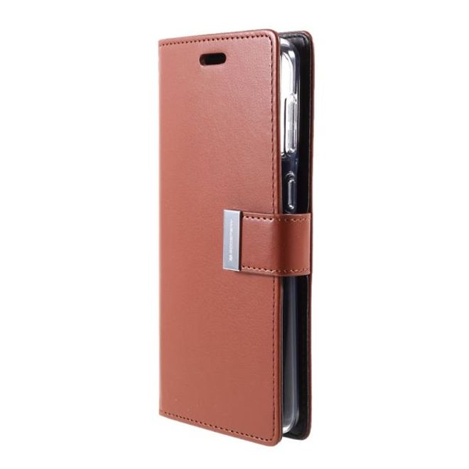 Goospery - Samsung Galaxy S21+ Hülle - Leder Bookcover - Rich Diary Series - braun/schwarz