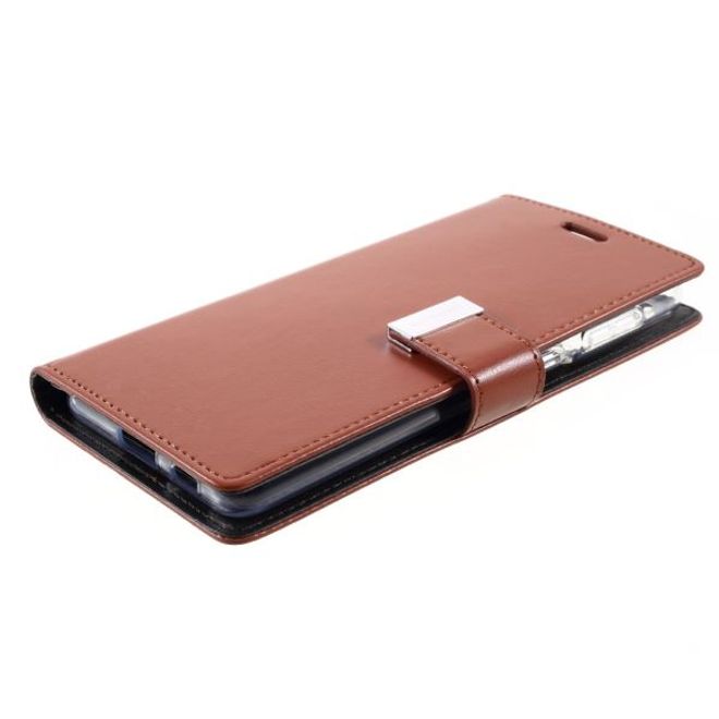 Goospery - Samsung Galaxy S21+ Hülle - Leder Bookcover - Rich Diary Series - braun/schwarz