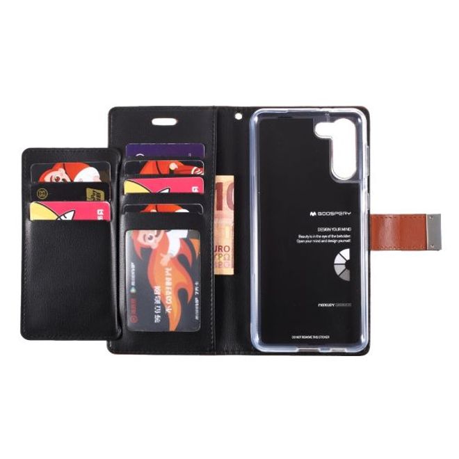 Goospery - Samsung Galaxy S21+ Hülle - Leder Bookcover - Rich Diary Series - braun/schwarz