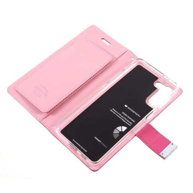 Goospery - Samsung Galaxy S21+ Hülle - Leder Bookcover - Rich Diary Series - pink/rosa
