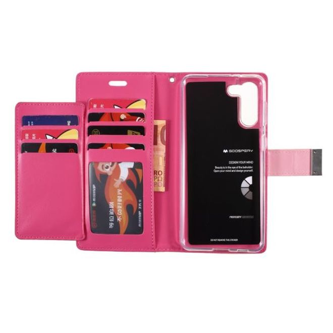 Goospery - Samsung Galaxy S21+ Hülle - Leder Bookcover - Rich Diary Series - rosa/pink