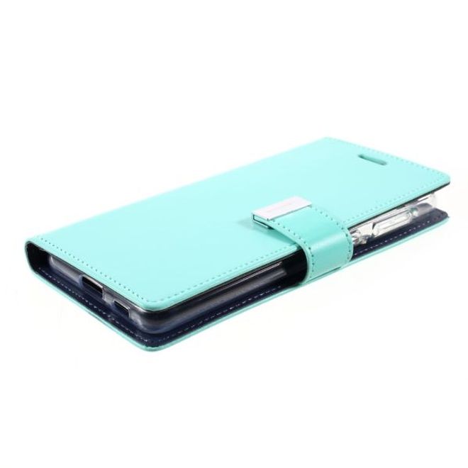 Goospery - Samsung Galaxy S21+ Hülle - Leder Bookcover - Rich Diary Series - mint/navy