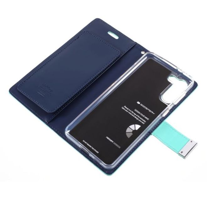 Goospery - Samsung Galaxy S21+ Hülle - Leder Bookcover - Rich Diary Series - mint/navy