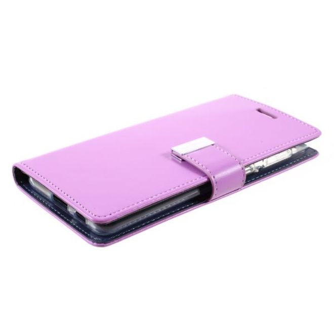 Goospery - Samsung Galaxy S21+ Hülle - Leder Bookcover - Rich Diary Series - purpur/navy