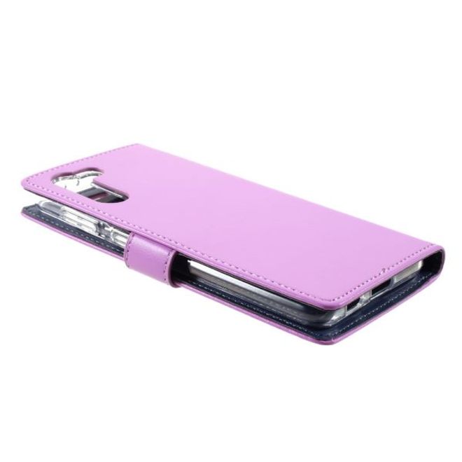 Goospery - Samsung Galaxy S21+ Hülle - Leder Bookcover - Rich Diary Series - purpur/navy