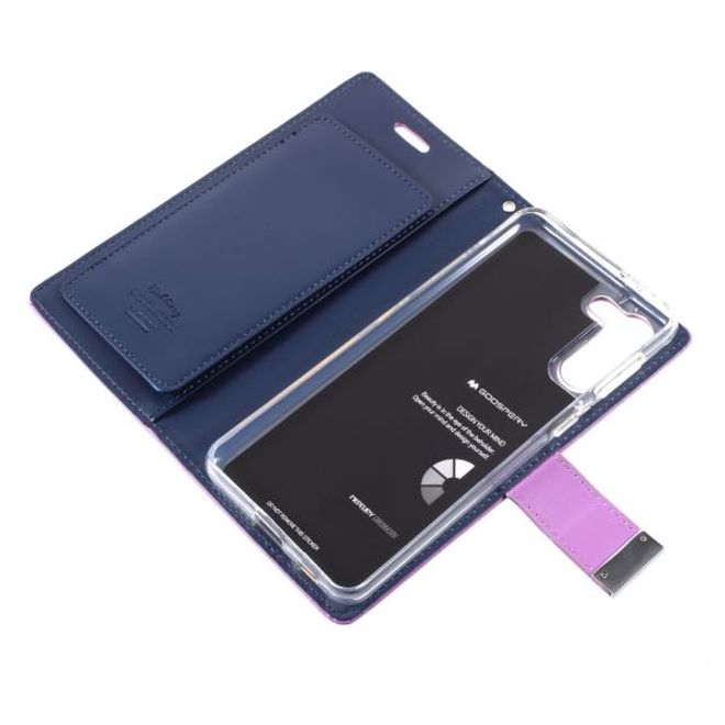 Goospery - Samsung Galaxy S21+ Hülle - Leder Bookcover - Rich Diary Series - purpur/navy