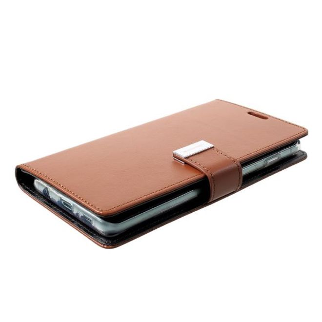 Goospery - Samsung Galaxy S21 Ultra Hülle - Leder Bookcover - Rich Diary Series - braun/schwarz