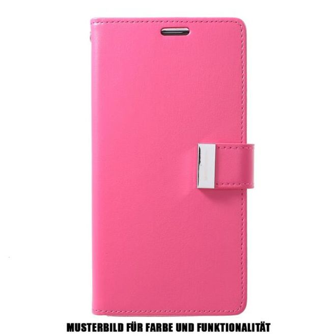 Goospery - Samsung Galaxy S21 Ultra Hülle - Leder Bookcover - Rich Diary Series - pink/rosa
