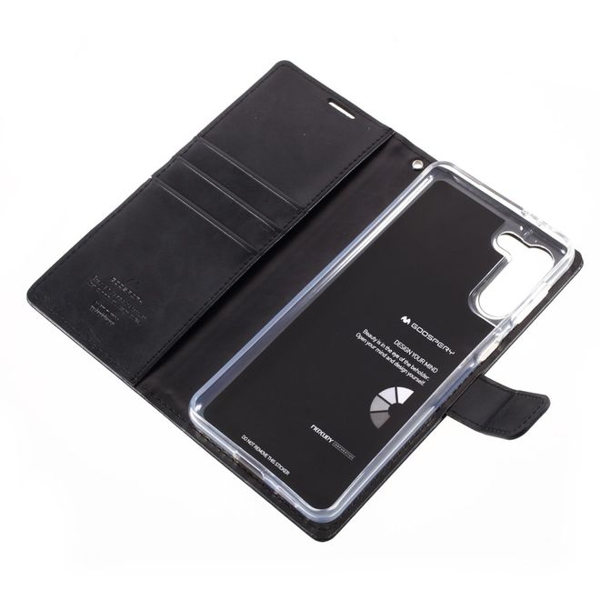 Goospery - Samsung Galaxy S21 Hülle - Leder Bookcover - Bluemoon Diary Series - schwarz