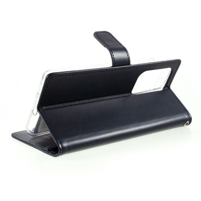 Goospery - Samsung Galaxy S21 Ultra Hülle - Leder Bookcover - Bluemoon Diary Series - schwarz