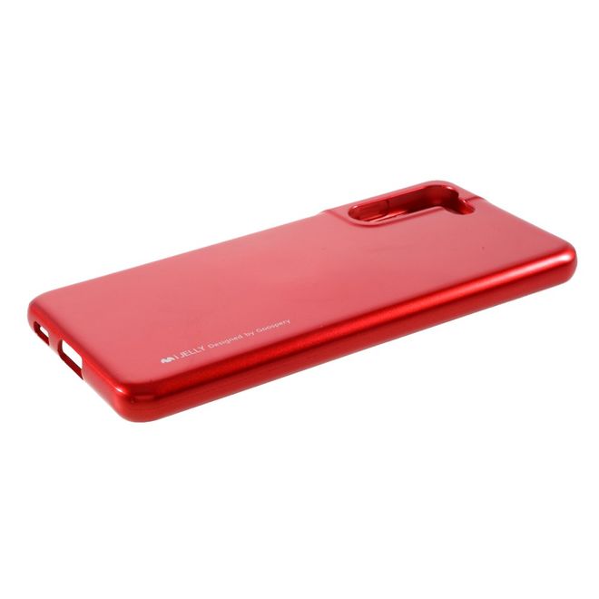 Goospery - Samsung Galaxy S21+ Handy Hülle - TPU Soft Case - i Jelly Metal Series - rot