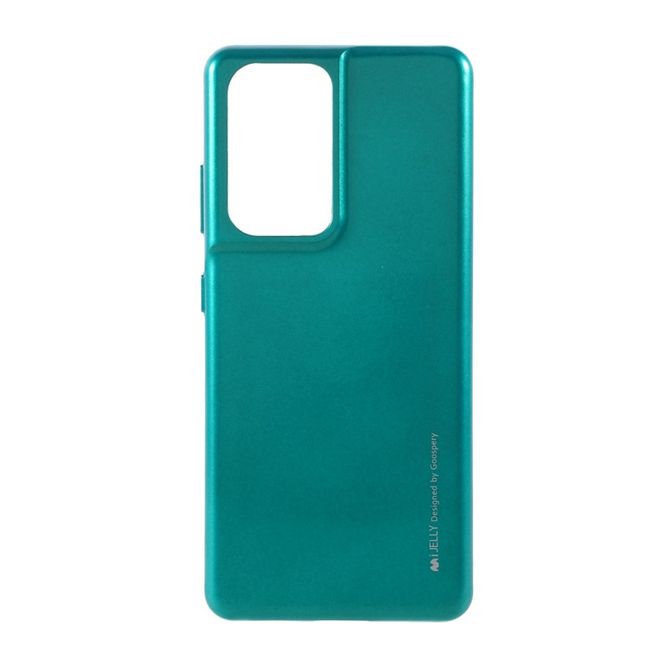 Goospery - Samsung Galaxy S21 Ultra Handy Hülle - TPU Soft Case - i Jelly Metal Series - grün