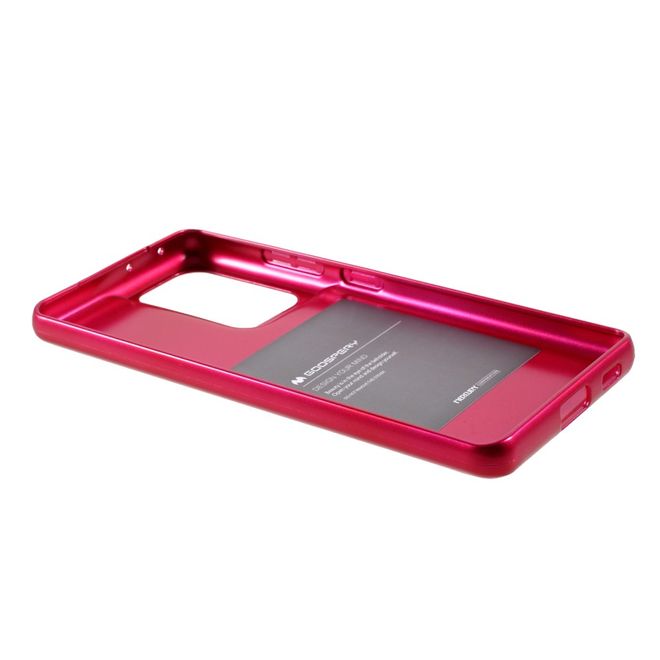 Goospery - Samsung Galaxy S21 Ultra Handy Hülle - TPU Soft Case - i Jelly Metal Series - rosa