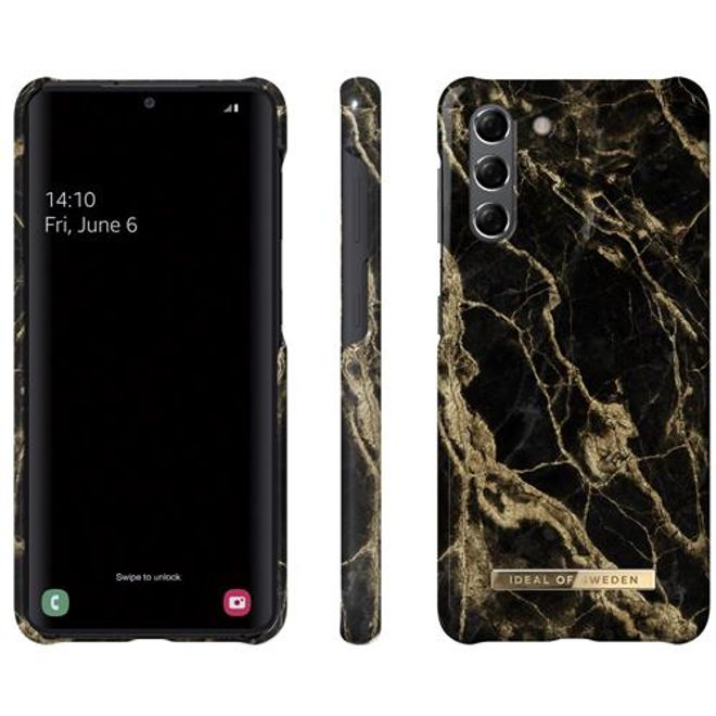 iDeal of Sweden - Samsung Galaxy S21 Hülle - Printed Case - Golden Smoke Marble