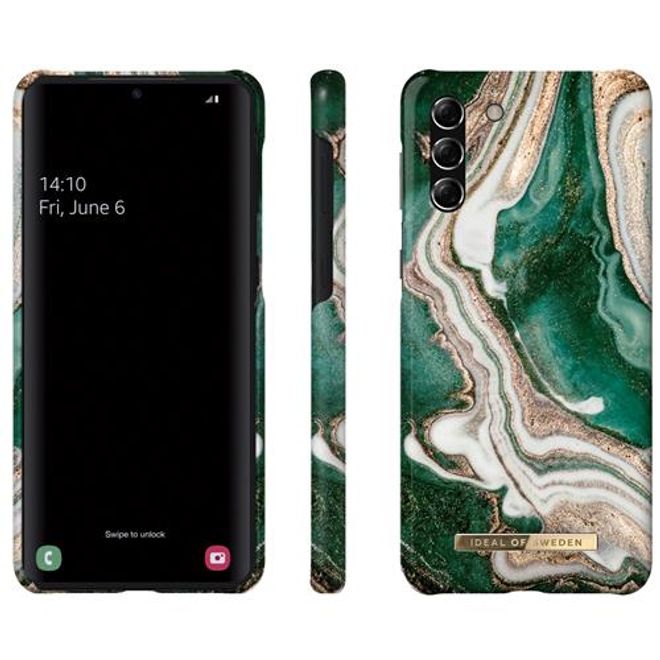 iDeal of Sweden - Samsung Galaxy S21+ Hülle - Printed Case - Golden Jade Marble