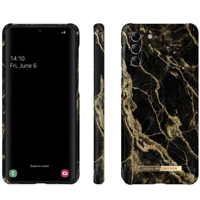iDeal of Sweden - Samsung Galaxy S21+ Hülle - Printed Case - Golden Smoke Marble