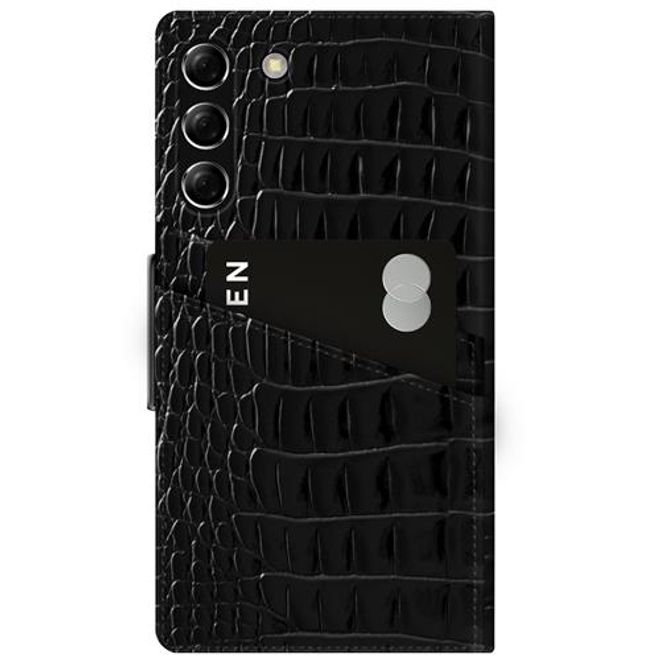 iDeal of Sweden - Samsung Galaxy S21+ Hülle - Designer Bookcover Jet Black Croco - mehrfarbig