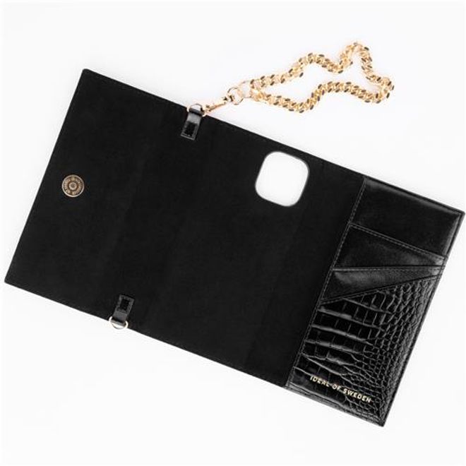 iDeal of Sweden - iPhone 12 / iPhone 12 Pro Hülle - Designer Clutch Neo Noir Croco - schwarz