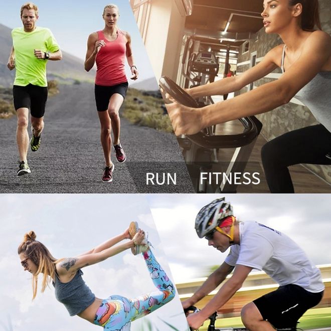 Laufgürtel für Handys bis 6.5“ - Running Belt mit 3 Reissverschlussfächern - Universalgrösse - schwarz