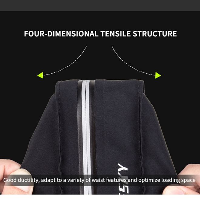 Laufgürtel für Handys bis 6.5“ - Running Belt mit 3 Reissverschlussfächern - Universalgrösse - schwarz