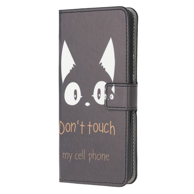 Samsung Galaxy A42 5G Handy Hülle - Leder Bookcover Image Series - fiese Katze und Spruch