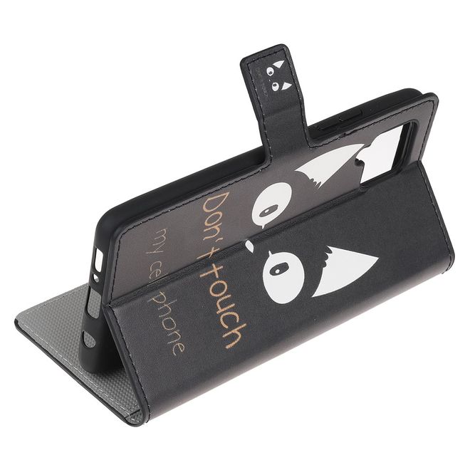 Samsung Galaxy A42 5G Handy Hülle - Leder Bookcover Image Series - fiese Katze und Spruch