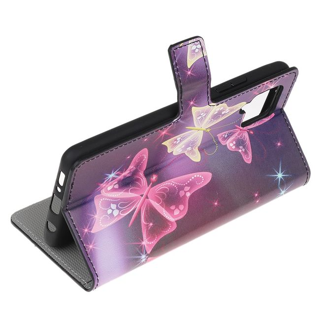 Samsung Galaxy A42 5G Handy Hülle - Leder Bookcover Image Series - leuchtende Schmetterlinge