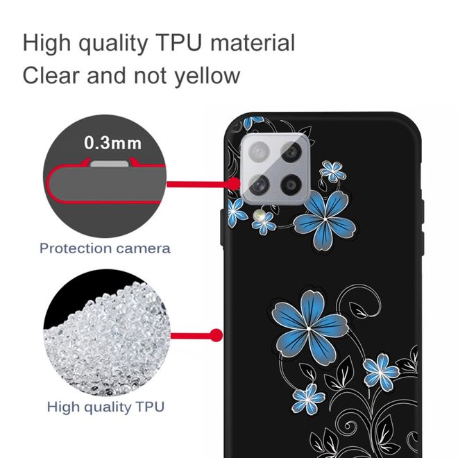 Samsung Galaxy A42 5G Handyhülle - Softcase Image Plastik Series - blaue Blumen