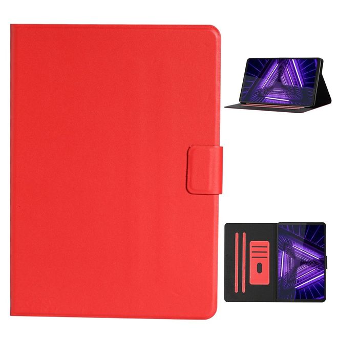 Lenovo Tab M10 HD (2nd Gen) Case - Solid Leather Case with Stand Function - Red