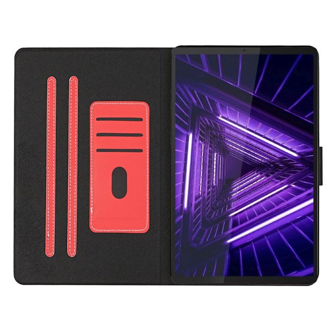 Lenovo Tab M10 HD (2nd Gen) Case - Solid Leather Case with Stand Function - Red