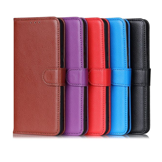 Xiaomi Mi 11 Handy Hülle - Litchi Leder Bookcover Series - schwarz