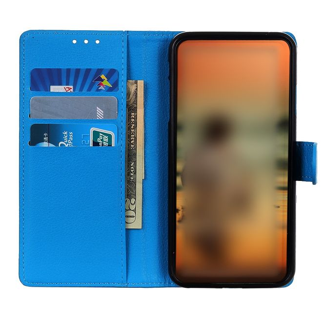 Xiaomi Mi 11 Handy Hülle - Litchi Leder Bookcover Series - blau
