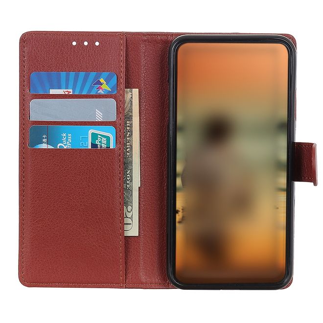 Xiaomi Mi 11 Handy Hülle - Litchi Leder Bookcover Series - braun