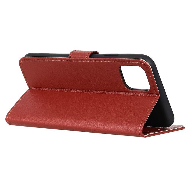 Xiaomi Mi 11 Handy Hülle - Litchi Leder Bookcover Series - braun