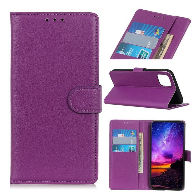 Xiaomi Mi 11 Handy Hülle - Litchi Leder Bookcover Series - purpur