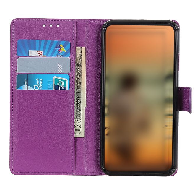 Xiaomi Mi 11 Handy Hülle - Litchi Leder Bookcover Series - purpur