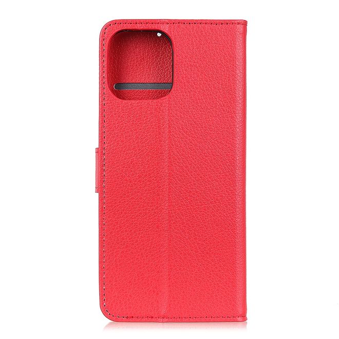Xiaomi Mi 11 Handy Hülle - Litchi Leder Bookcover Series - rot