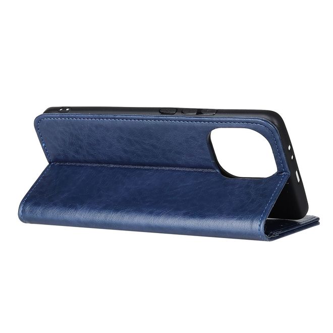 Xiaomi Mi 11 Handy Hülle - Crazy Horse V Leder Bookcover Series - blau