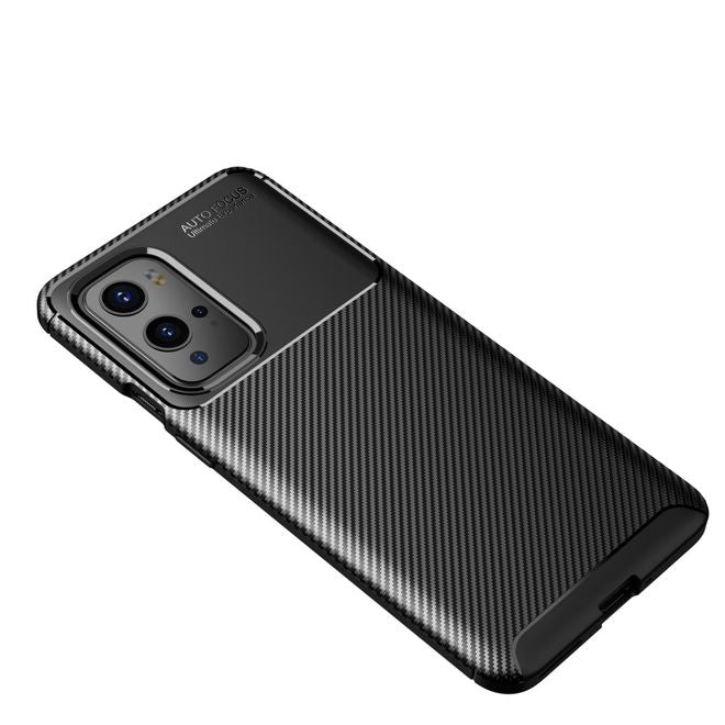 OnePlus 9 Pro Handyhülle - Carbon Fiber TPU Softcase Series - schwarz