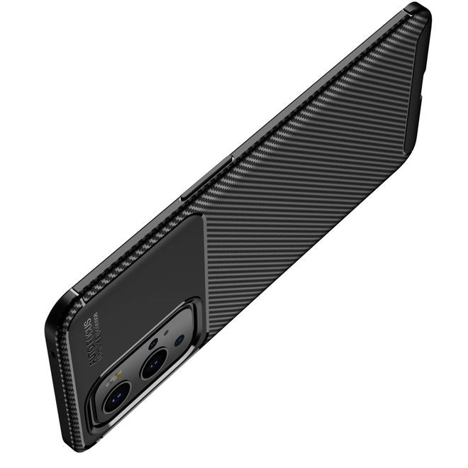 OnePlus 9 Pro Handyhülle - Carbon Fiber TPU Softcase Series - schwarz