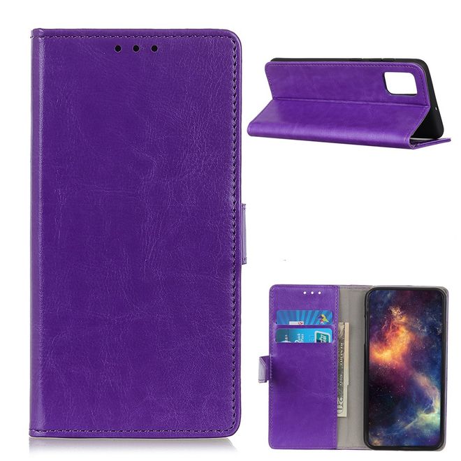 OnePlus 9 Handyhülle - Crazy Horse Leder Bookcover Series - purpur